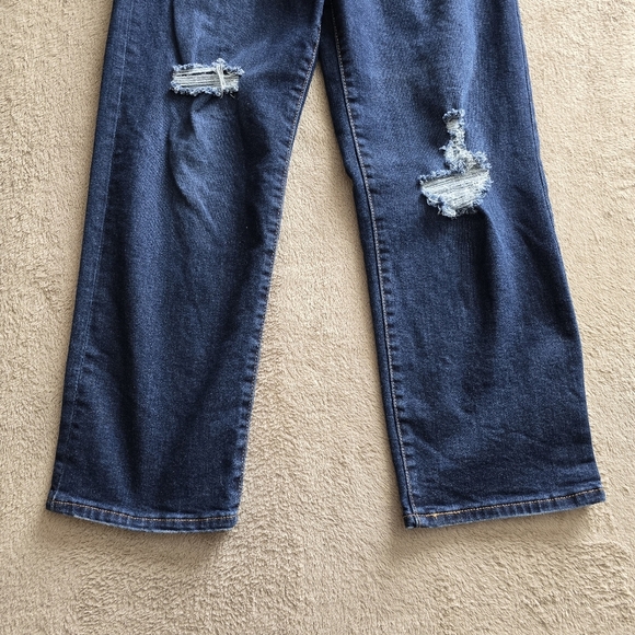 Levi's Ribcage Straight Ankle dark wash distressed jeans size 28 - Picture 6 of 15